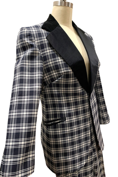 1970's Black and White Plaid Tuxedo