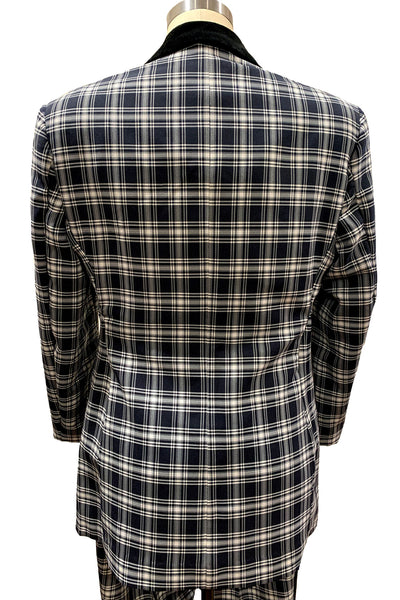 1970's Black and White Plaid Tuxedo
