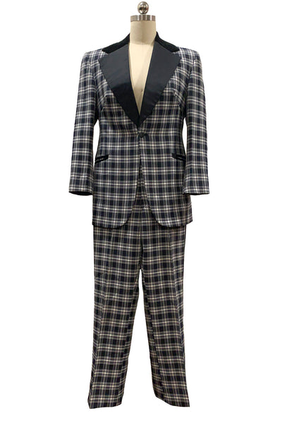 1970's Black and White Plaid Tuxedo