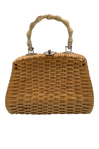1960's Plastic Covered Woven Bag
