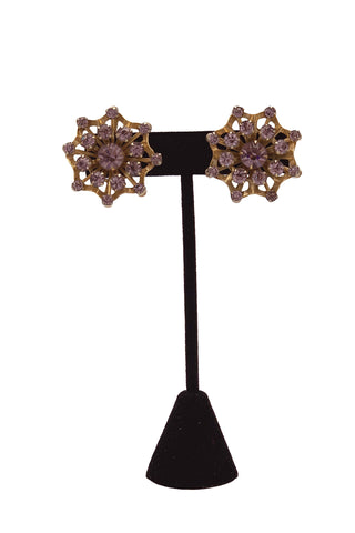 1960's Purple Rhinestone Earrings