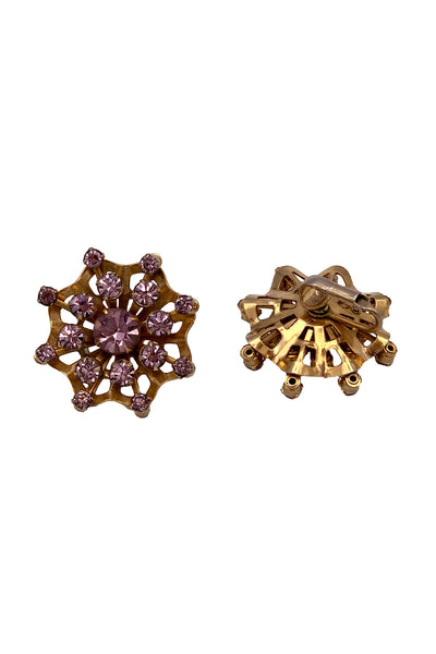 1960s Purple Rhinestone Earrings