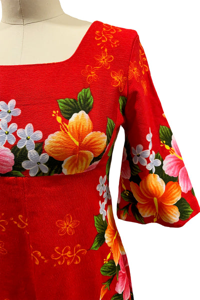 1960's Red Hawaiian Maxi Dress