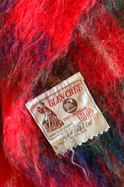 1950's Red Plaid Glen Cree Mohair Scarf