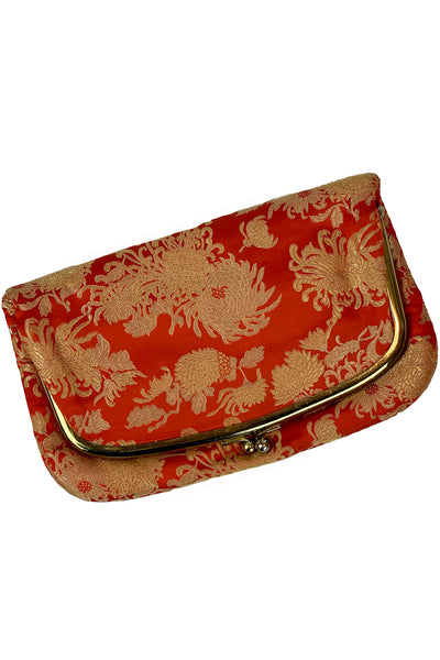 1950s Scarlet Red Silk Clutch