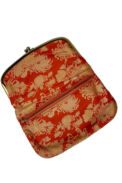 1950s Scarlet Red Silk Clutch