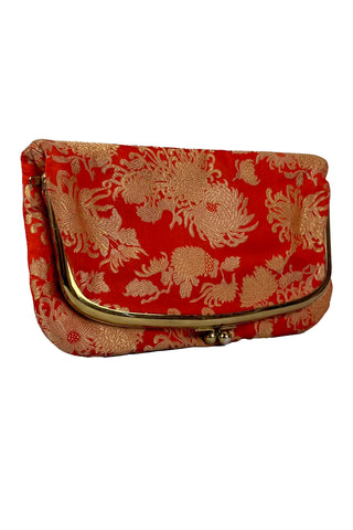 1950s Scarlet Red Silk Clutch