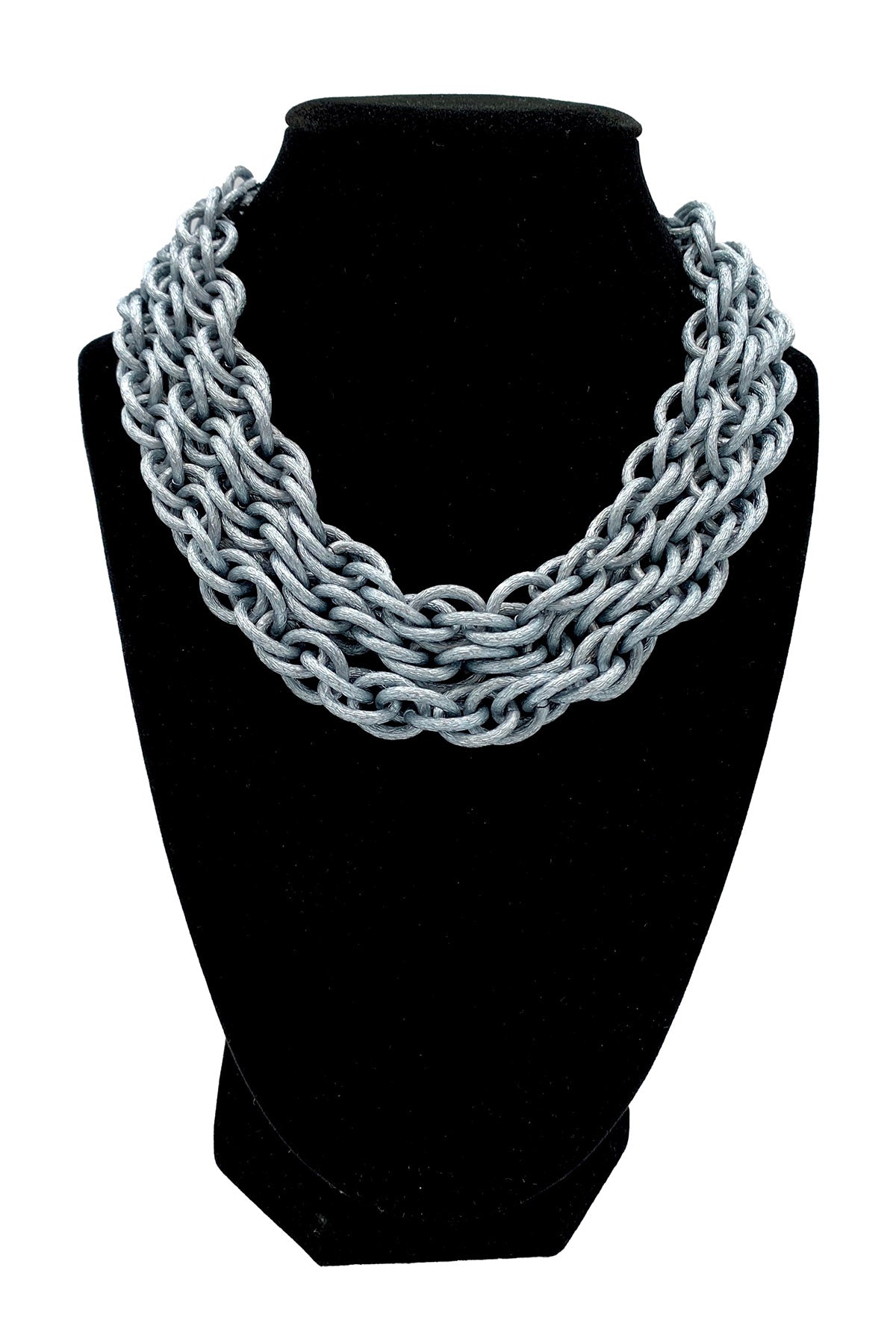 1960's Brushed Silver Triple Chain Necklace