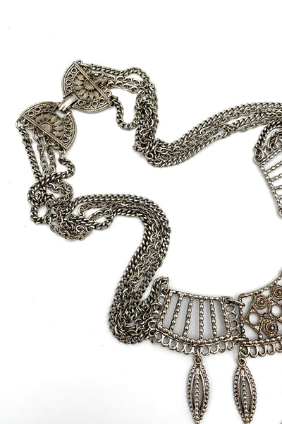 1970's Silver Brutalist Statement Necklace