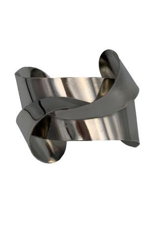 70's Silver Tone Wrap Cuff Bracelet