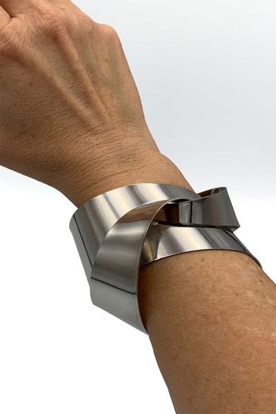 1970s Silver Tone Wrap Cuff Bracelet