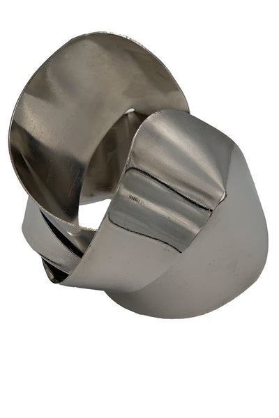 1970s Silver Tone Wrap Cuff Bracelet