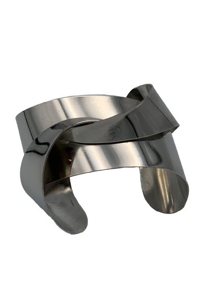 1970s Silver Tone Wrap Cuff Bracelet
