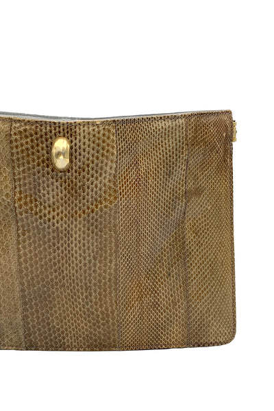1970's Taupe Snake Clutch