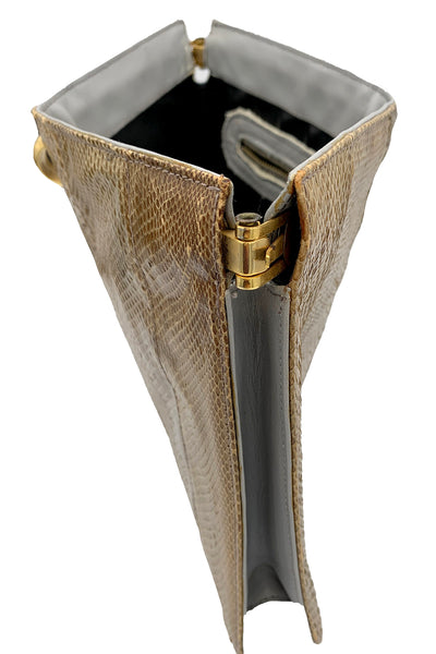 1970's Taupe Snake Clutch