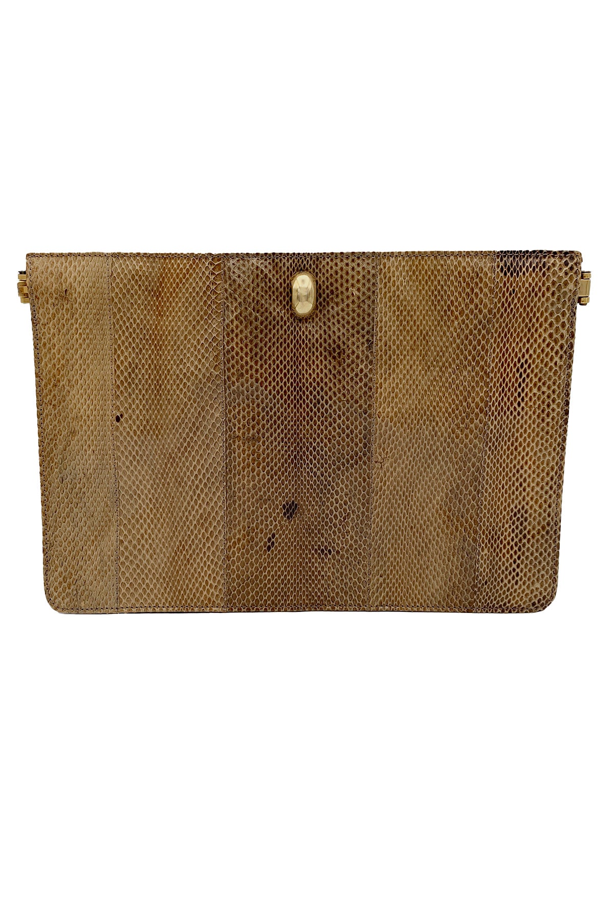 1970's Taupe Snake Clutch