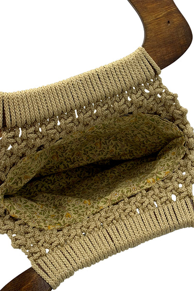 1970's Taupe Macramé Bag