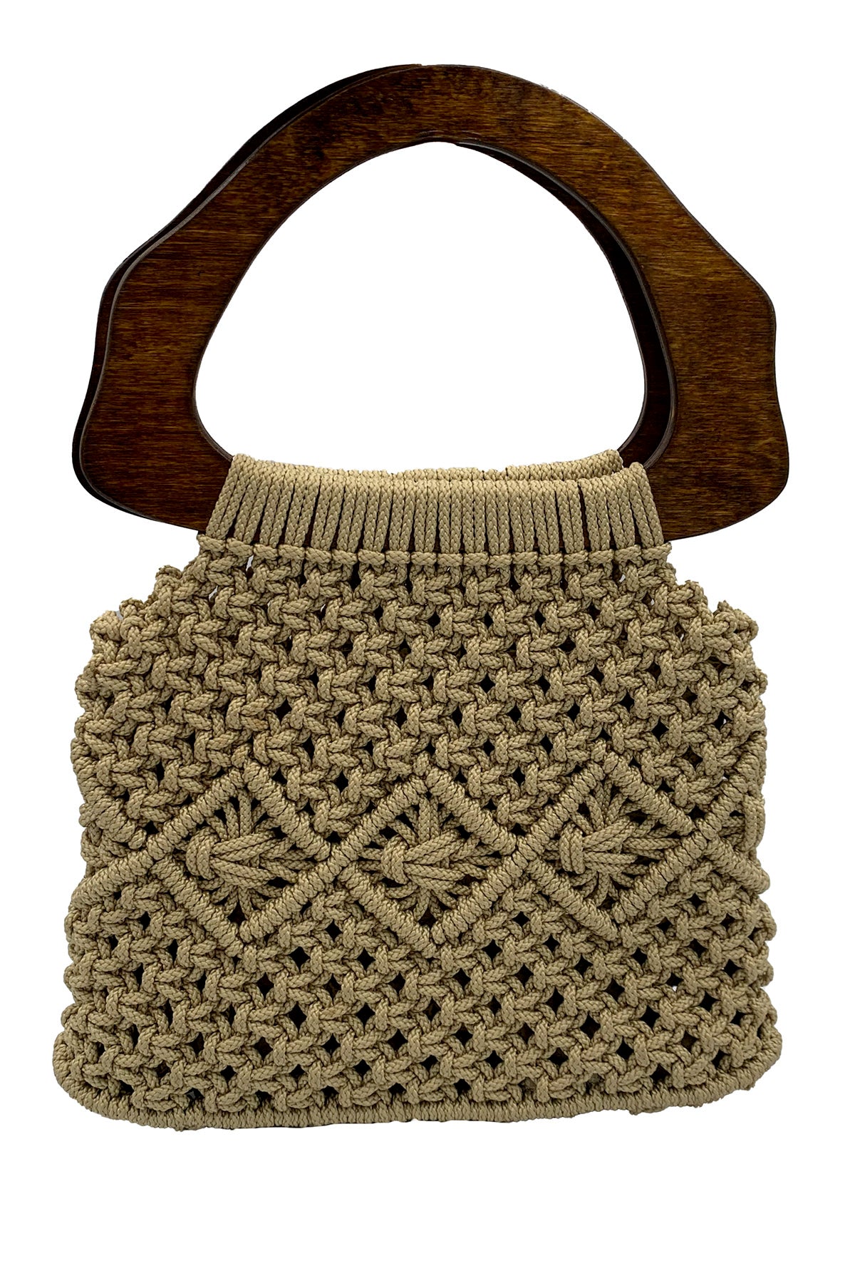 1970's Taupe Macramé Bag