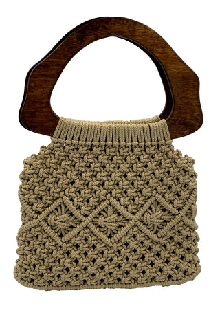1970's Taupe Macramé Bag
