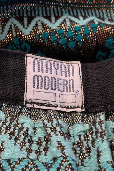 1960's Teal, Black and Gold Vest and Skirt Set