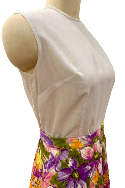 1960s White Sleeveless Top
