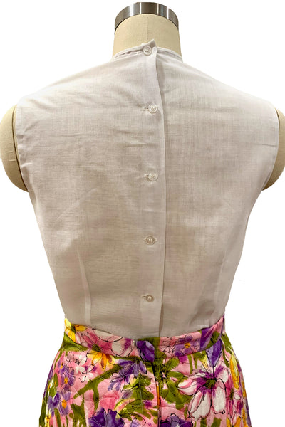 1960s White Sleeveless Top