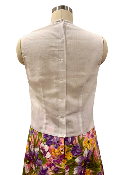 1960s White Sleeveless Top