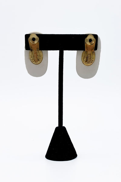 1980s White Large Lucite Earrings