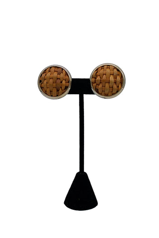 1970's Wicker Woven Earrings