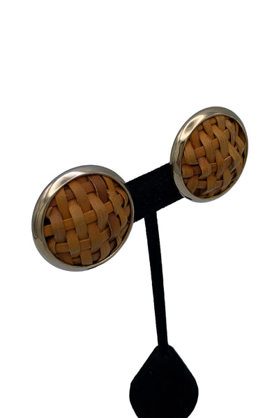 1970's Wicker Woven Earrings
