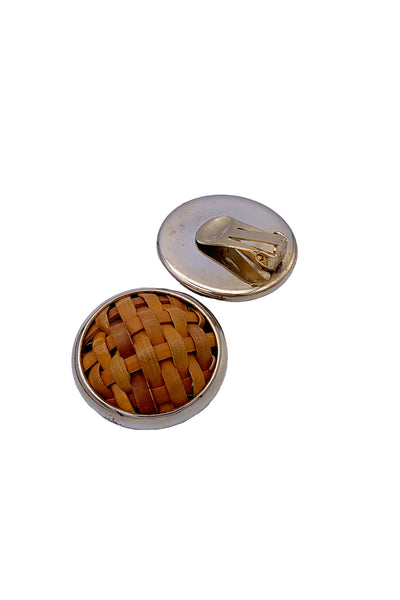 1970's Wicker Woven Earrings