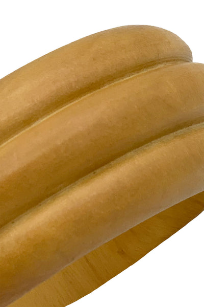 1970s Wide Ribbed Wooden Bangle