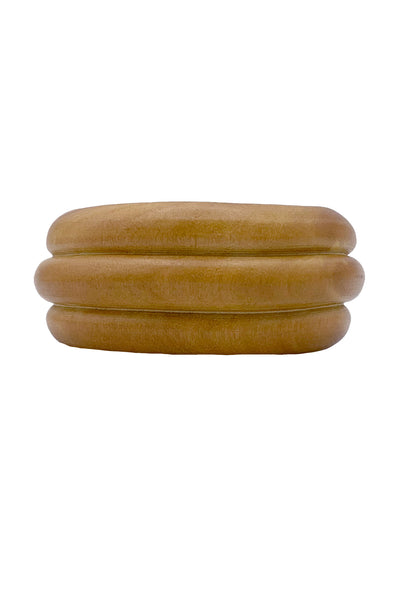 1970's Wide Ribbed Wooden Bangle