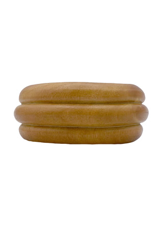 1970's Wide Ribbed Wooden Bangle