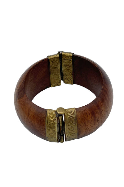 1970s Wooden Bangle Bracelet