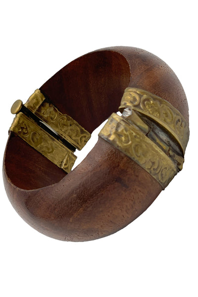 1970s Wooden Bangle Bracelet