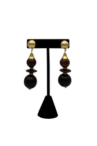 1970's Wooden Dangle Earrings