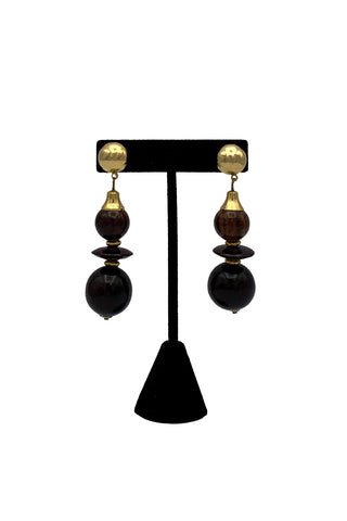 1970's Wooden Dangle Earrings