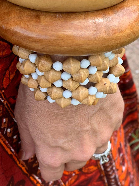 1970s Wooden Bead Wrap Bracelet