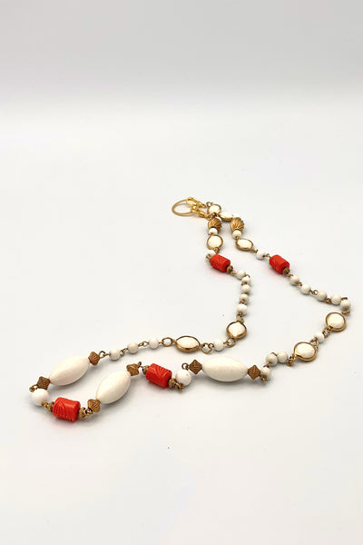 Coral and White Multi-Purpose Chain